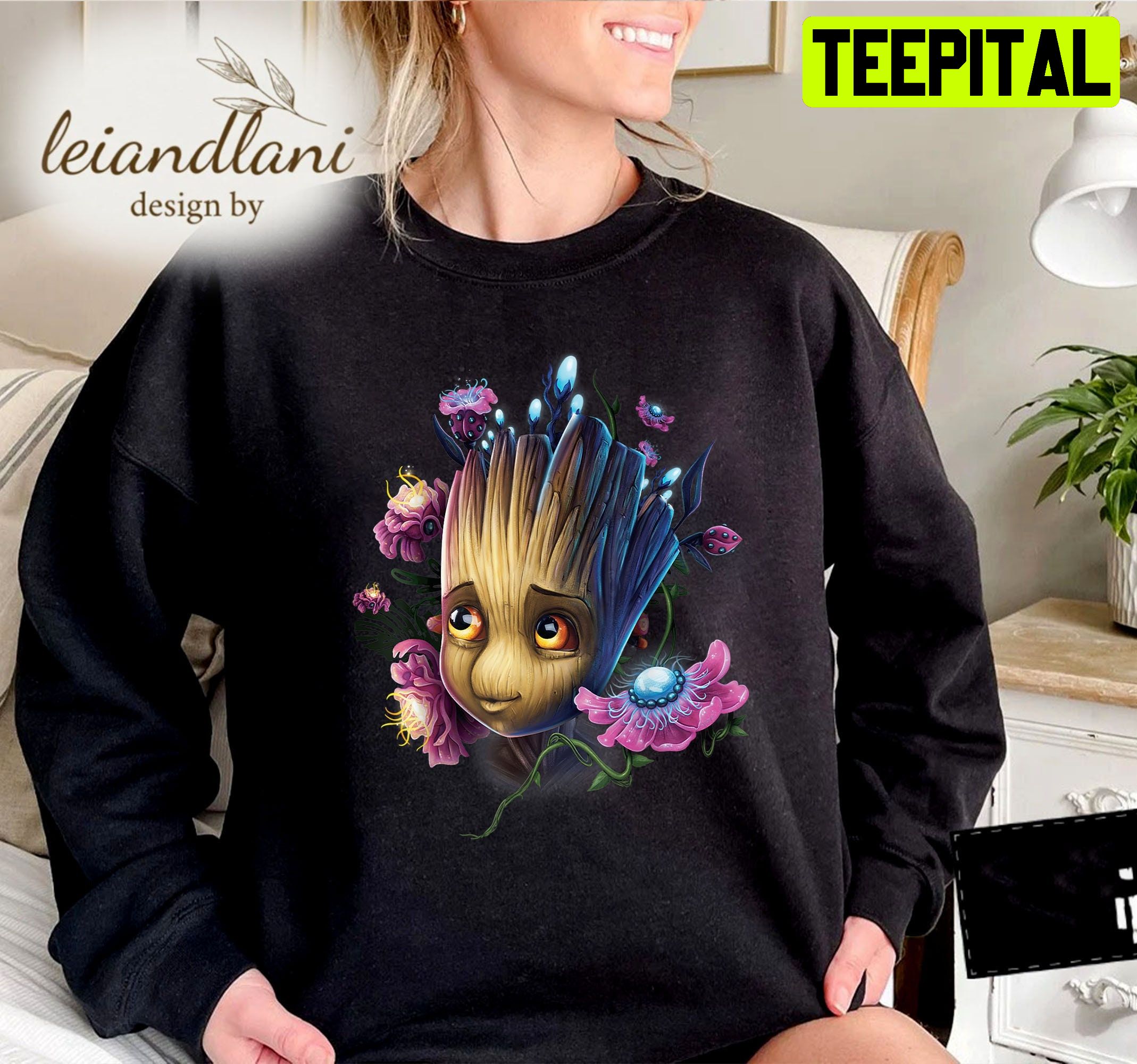 Groot Flowers Guardians Of The Galaxy Marvel Avengers Sweatshirt Groot Flowers Guardians Of The Galaxy Marvel Avengers Sweatshirt
