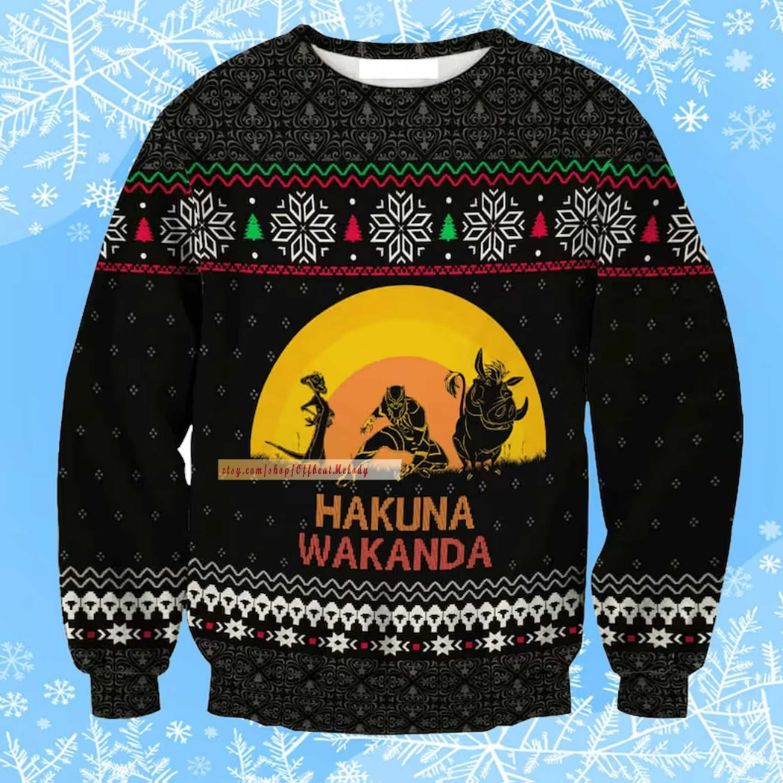 Hakuna Wakanda Ugly Christmas Sweater Hakuna Wakanda Ugly Christmas Sweater