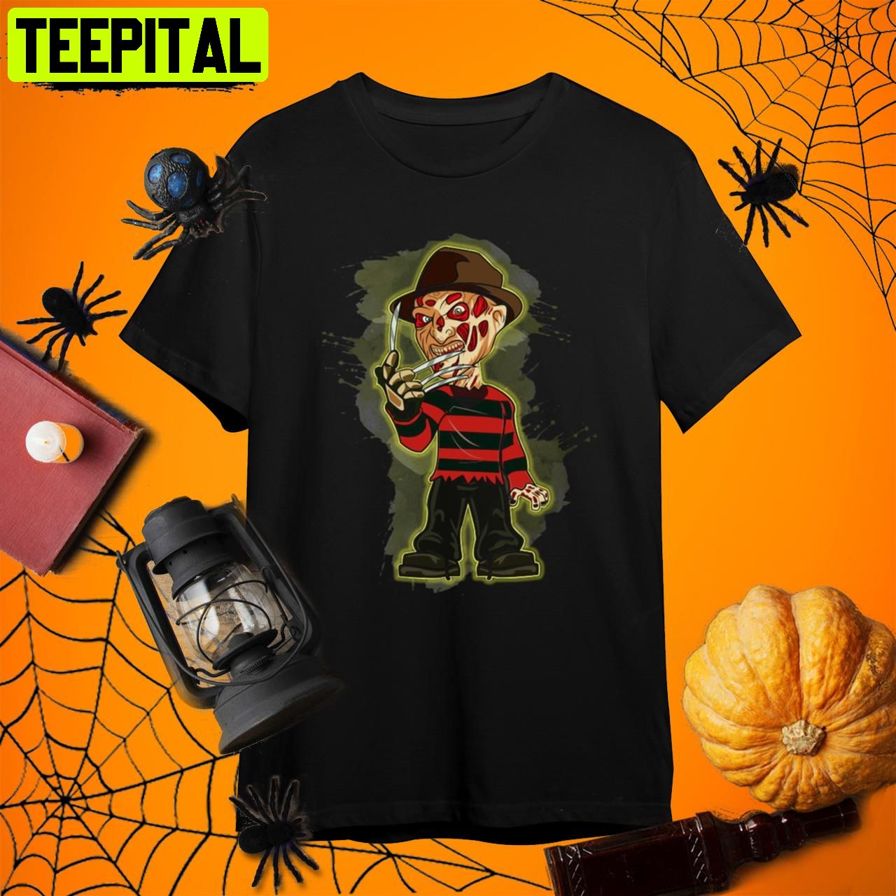 Halloween Cartoon Horror Movie Freddy Krueger Retro Art Unisex T-Shirt Halloween Cartoon Horror Movie Freddy Krueger Retro Art Unisex T-Shirt