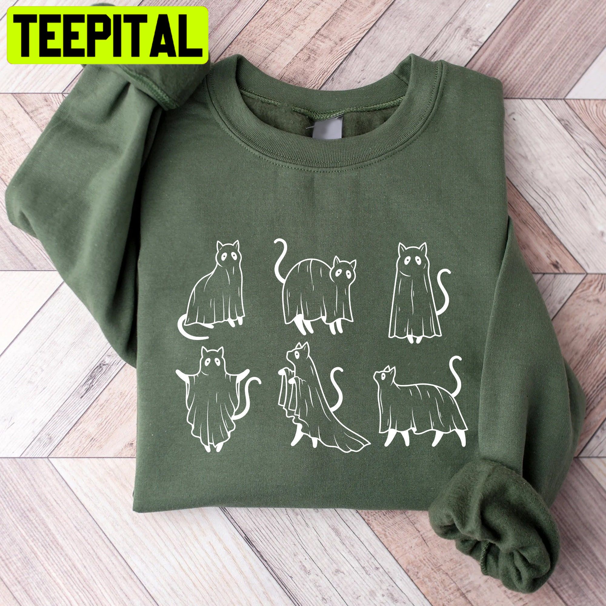 Halloween Cat Ghost Trending Unisex Shirt Halloween Cat Ghost Trending Unisex Shirt