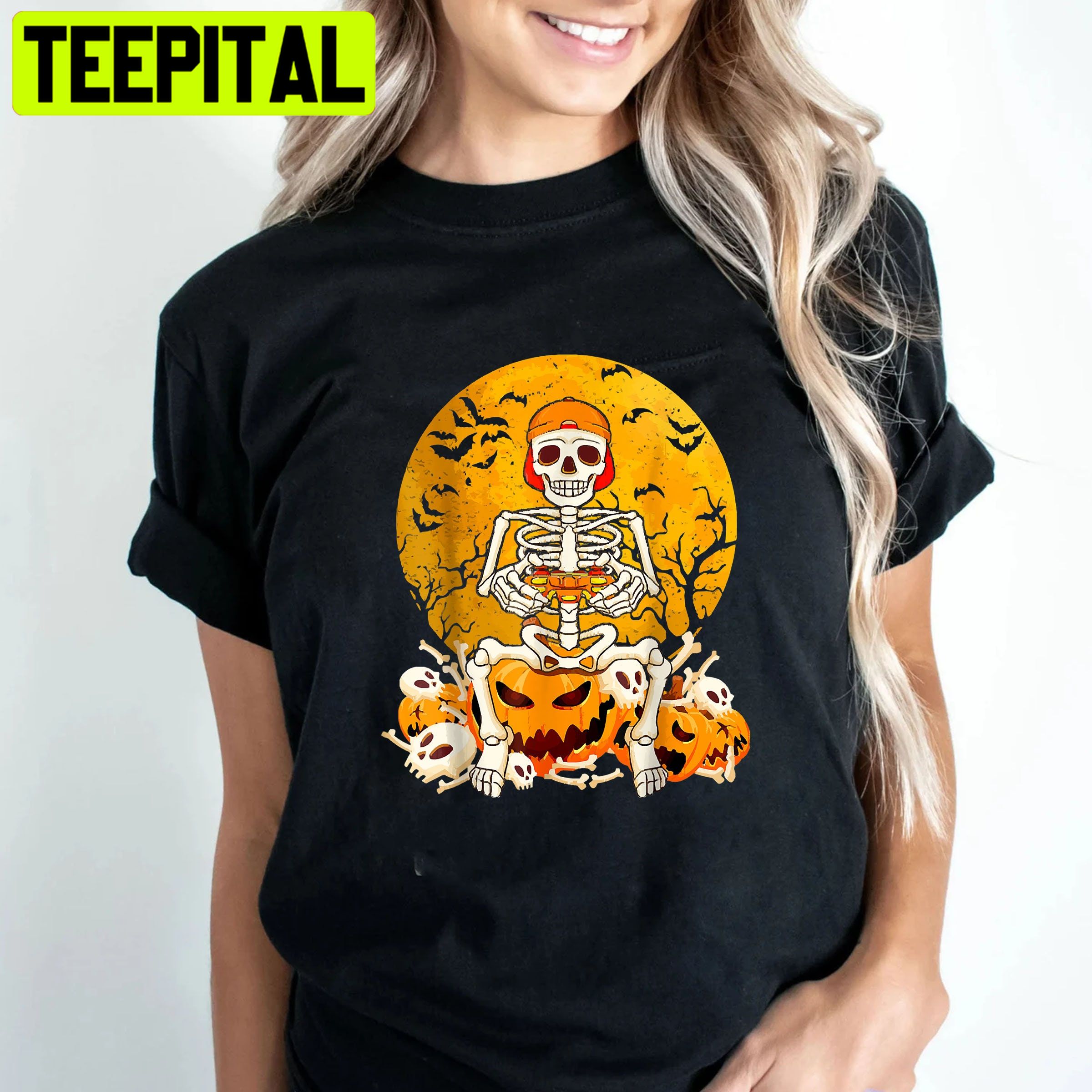 Halloween Skeleton Gaming Gamer Trending Unisex Shirt Halloween Skeleton Gaming Gamer Trending Unisex Shirt
