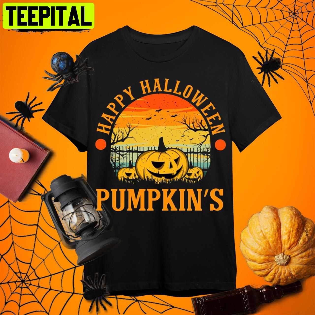 Happy Halloween Pumpkin's Merchandise Halloween Pumpkin Retro Art Unisex T-Shirt Happy Halloween Pumpkin's Merchandise Halloween Pumpkin Retro Art Unisex T-Shirt