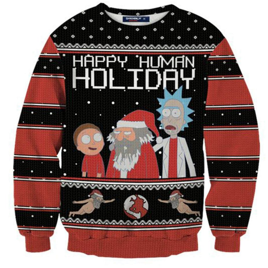Happy Human Holiday Christmas Ugly Sweater Happy Human Holiday Christmas Ugly Sweater