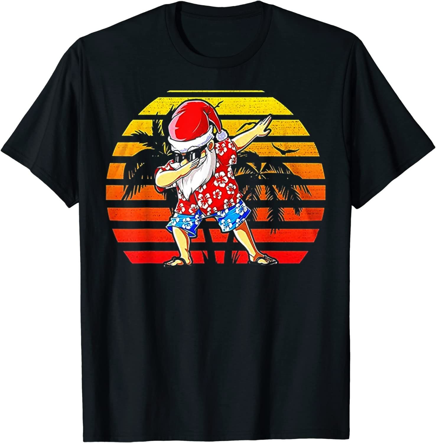 Hawaiian Dabbing Santa Christmas In July T-Shirt Hawaiian Dabbing Santa Christmas In July T-Shirt