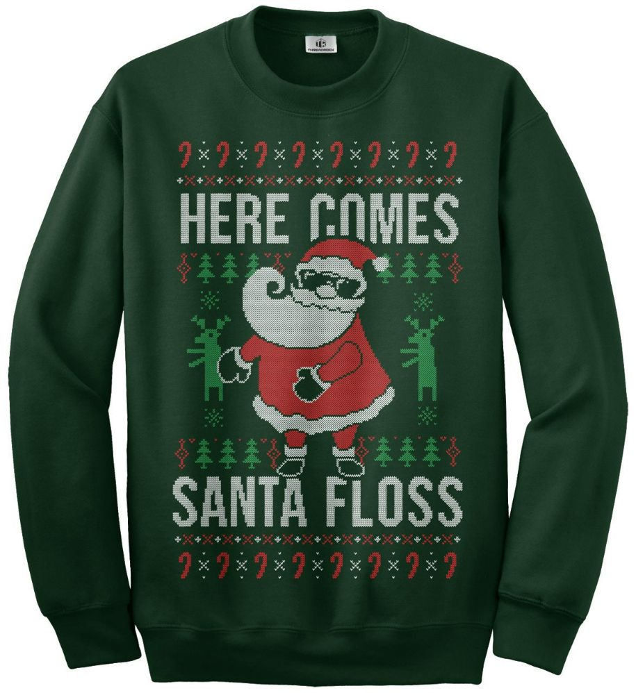Here Comes Santa Floss Ugly Christmas Sweater Here Comes Santa Floss Ugly Christmas Sweater