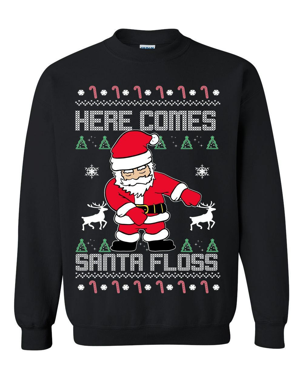 Here Comes Santa Floss Unisex Xmas Sweater Here Comes Santa Floss Unisex Xmas Sweater