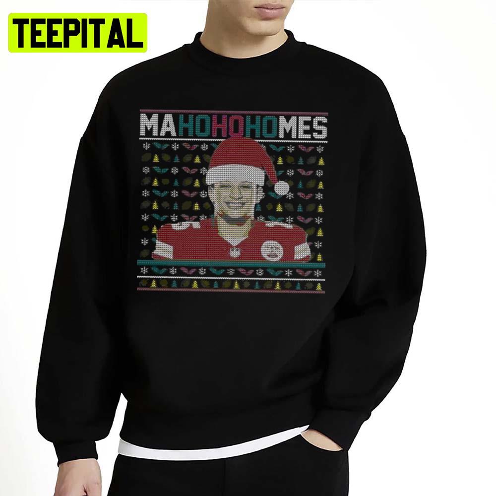 Ho Ho Ho Patrick Mahomes Ii Ugly Christmas Kansas City Chiefs Unisex T-Shirt Ho Ho Ho Patrick Mahomes Ii Ugly Christmas Kansas City Chiefs Unisex T-Shirt