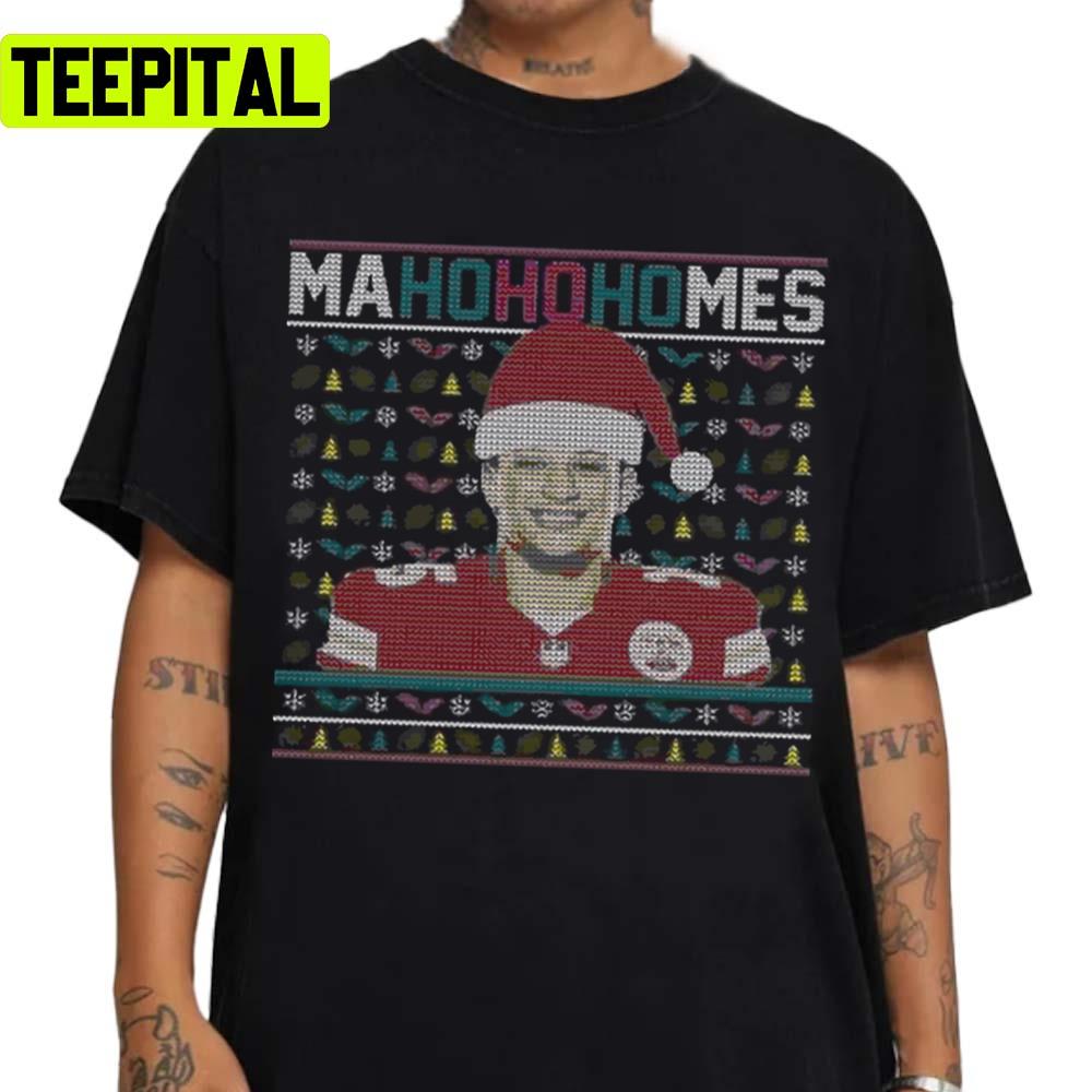 Ho Ho Ho Patrick Mahomes Ii Ugly Christmas Kansas City Chiefs Unisex T-Shirt Ho Ho Ho Patrick Mahomes Ii Ugly Christmas Kansas City Chiefs Unisex T-Shirt
