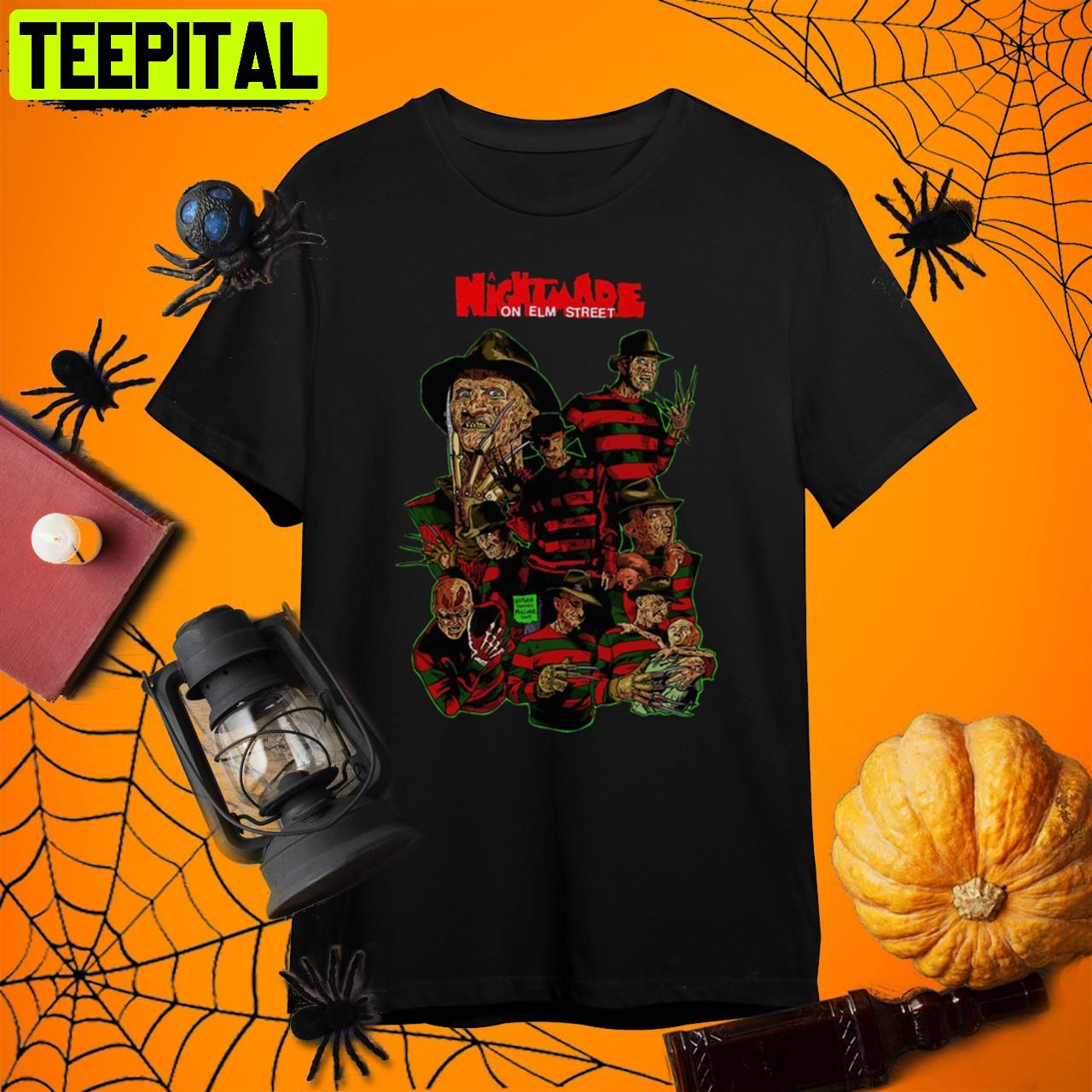 Horror Movie Halloween Nightmare On Elm Street Freddy Krueger Retro Art Unisex T-Shirt Horror Movie Halloween Nightmare On Elm Street Freddy Krueger Retro Art Unisex T-Shirt