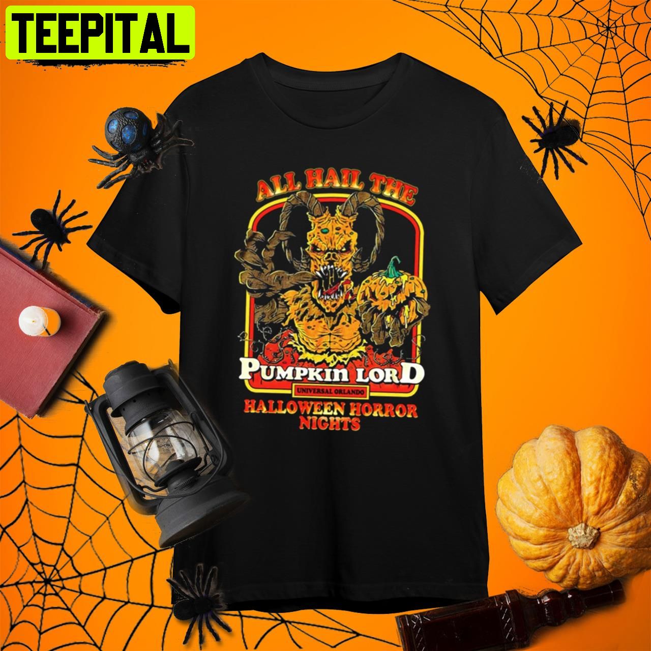 Horror Nights All Hail The Pumpkin Lord Halloween Retro Art Unisex T-Shirt Horror Nights All Hail The Pumpkin Lord Halloween Retro Art Unisex T-Shirt