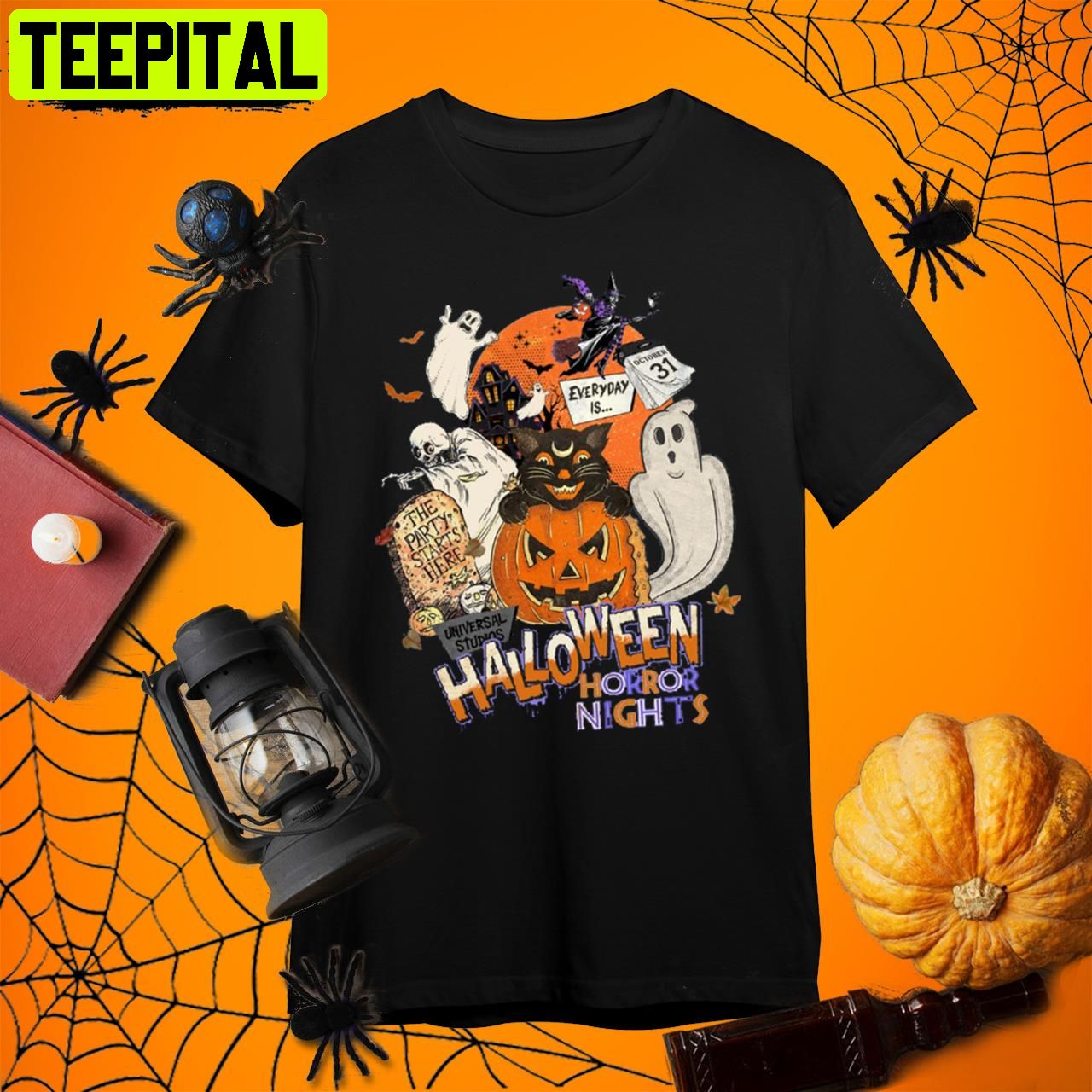 Horror Nights Universal Studios Halloween Retro Art Unisex T-Shirt Horror Nights Universal Studios Halloween Retro Art Unisex T-Shirt