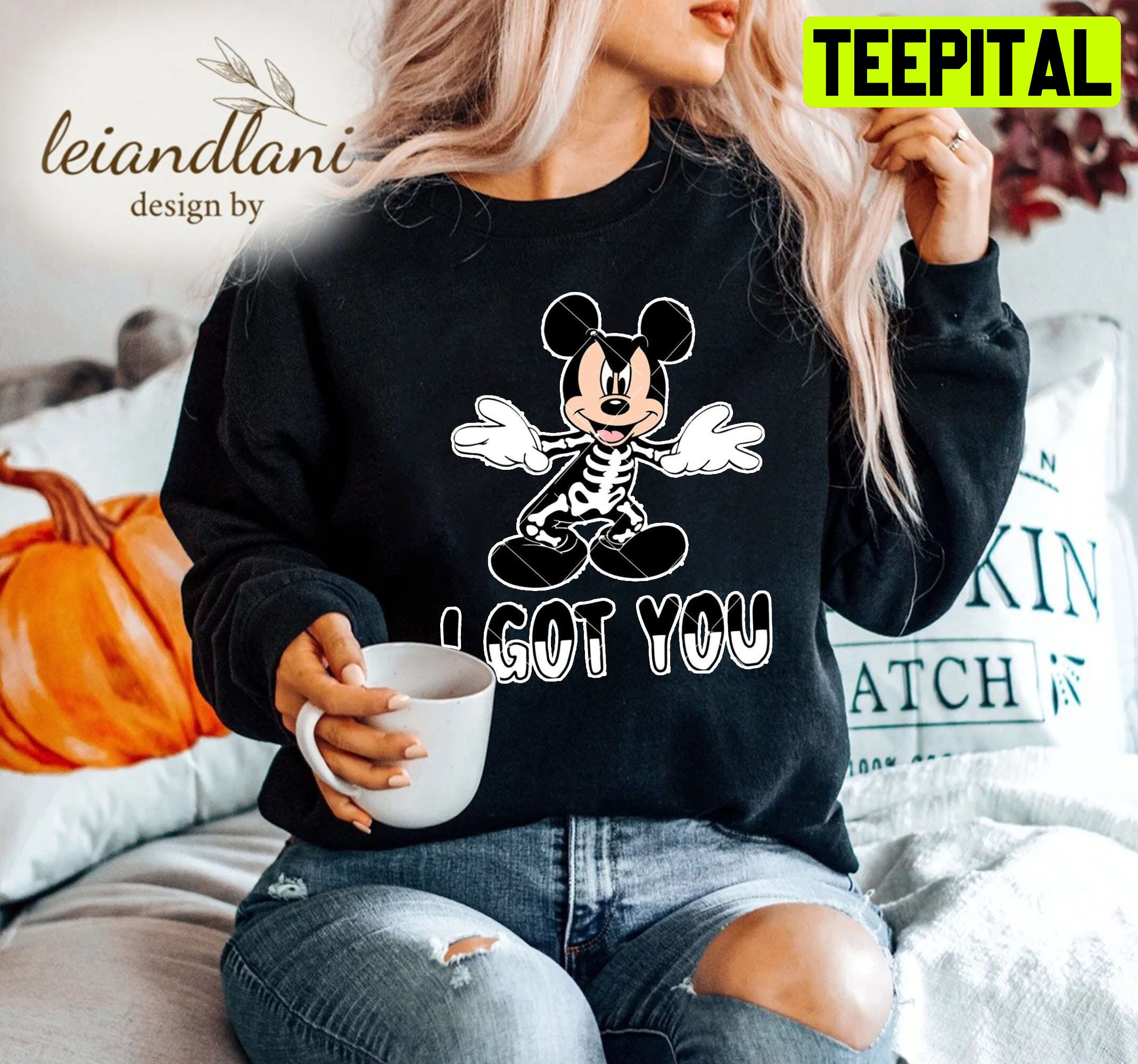 I Got You Skeleton Mickey Mouse Halloween Sweatshirt I Got You Skeleton Mickey Mouse Halloween Sweatshirt