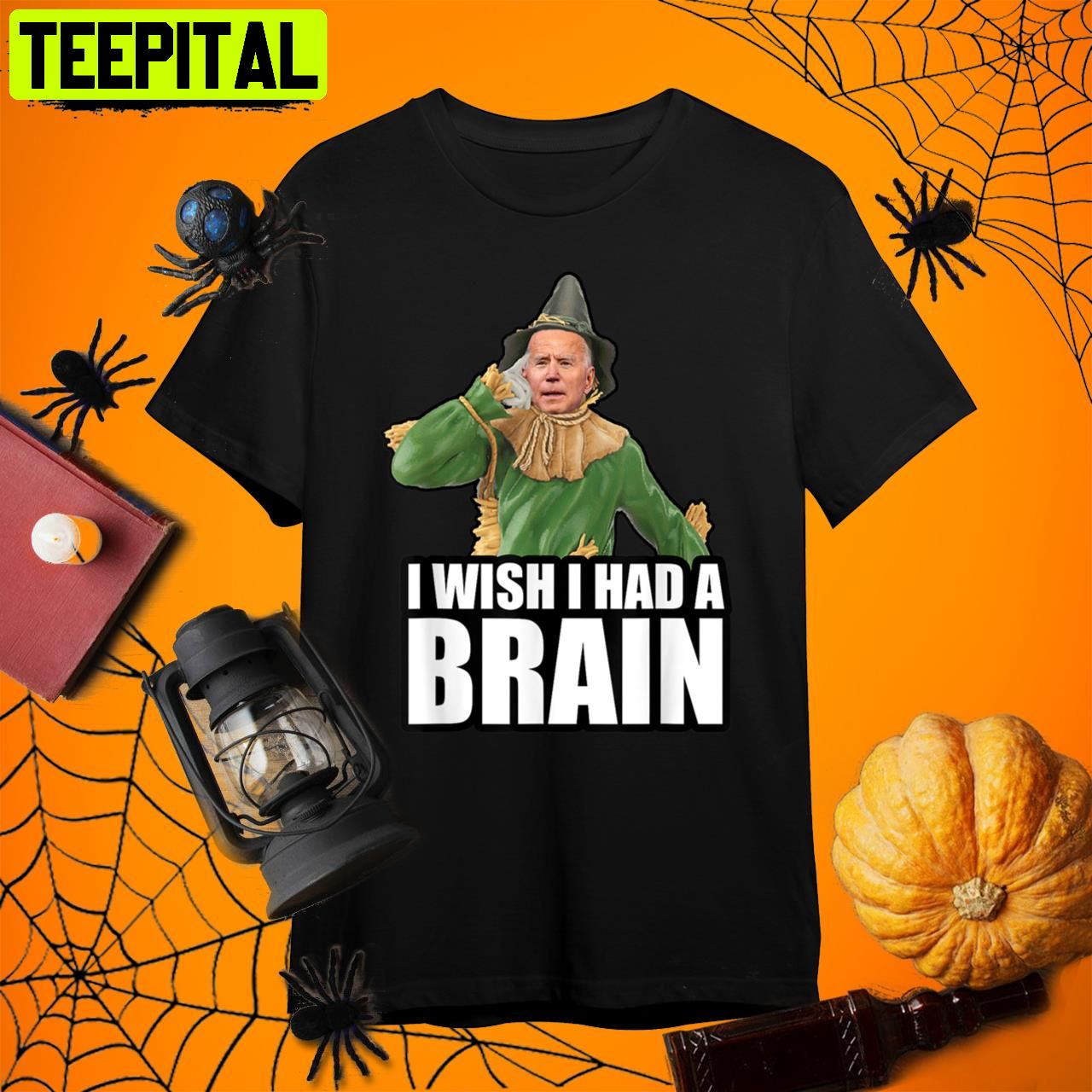I Wish I Had A Brain Biden Halloween T Anti Biden Scarecrow Halloween Retro Art Unisex T-Shirt I Wish I Had A Brain Biden Halloween T Anti Biden Scarecrow Halloween Retro Art Unisex T-Shirt