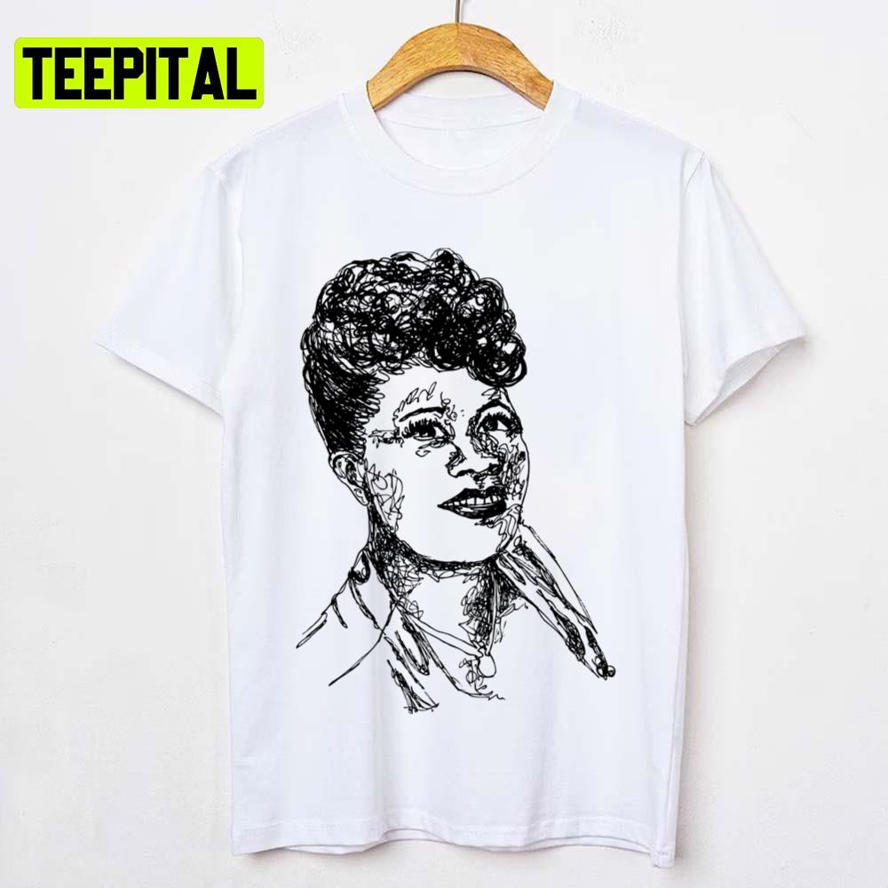 Icon Ella Fitzgerald Jazz Lineart Unisex T-Shirt Icon Ella Fitzgerald Jazz Lineart Unisex T-Shirt