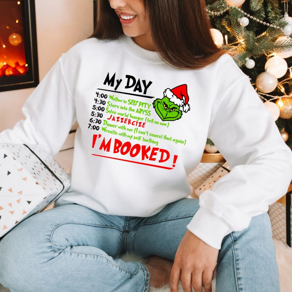 I'm Booked Grinch Christmas Sweatshirt I'm Booked Grinch Christmas Sweatshirt