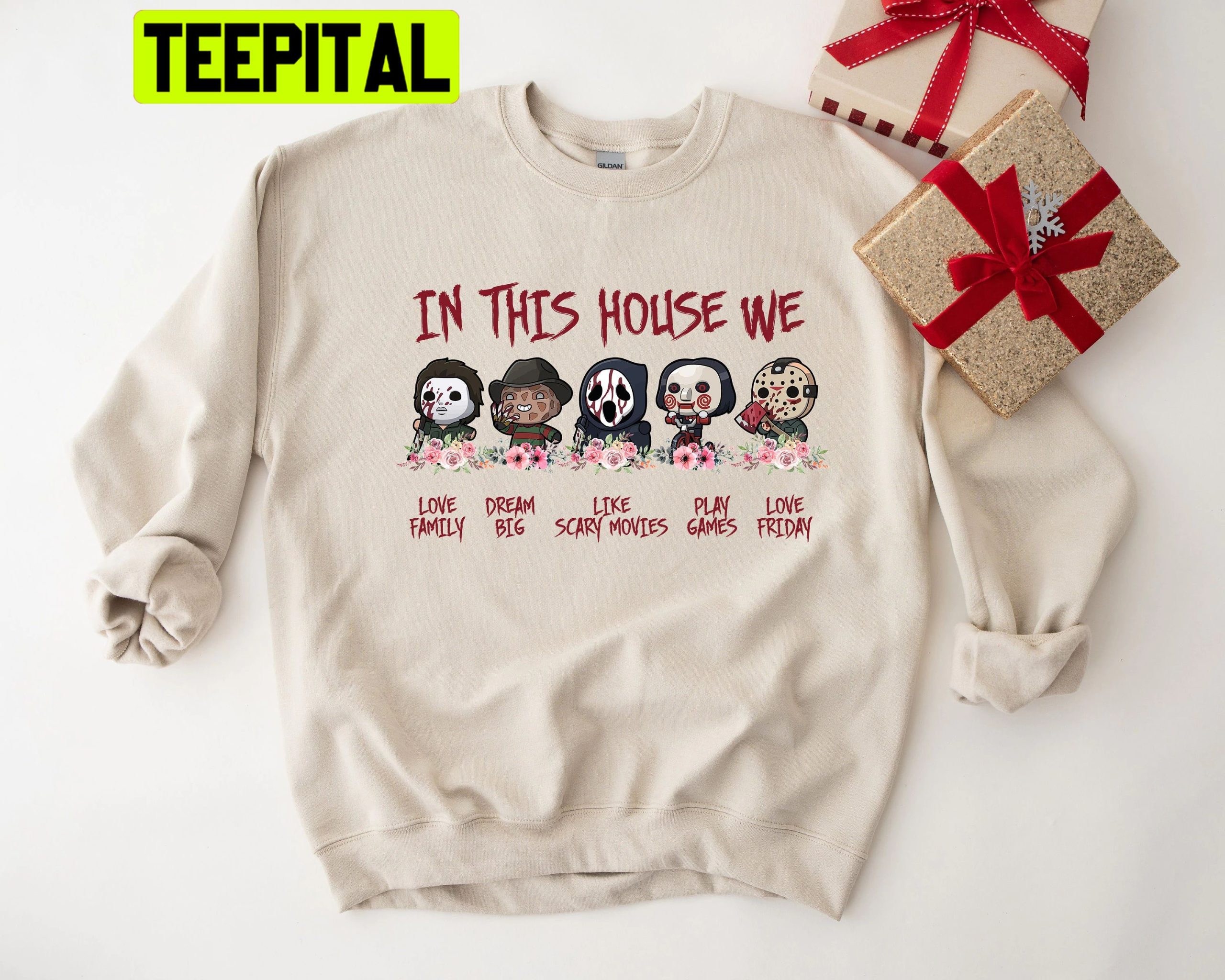 In This House We Halloween Scary Movie Trending Unisex Sweatshirt In This House We Halloween Scary Movie Trending Unisex Sweatshirt