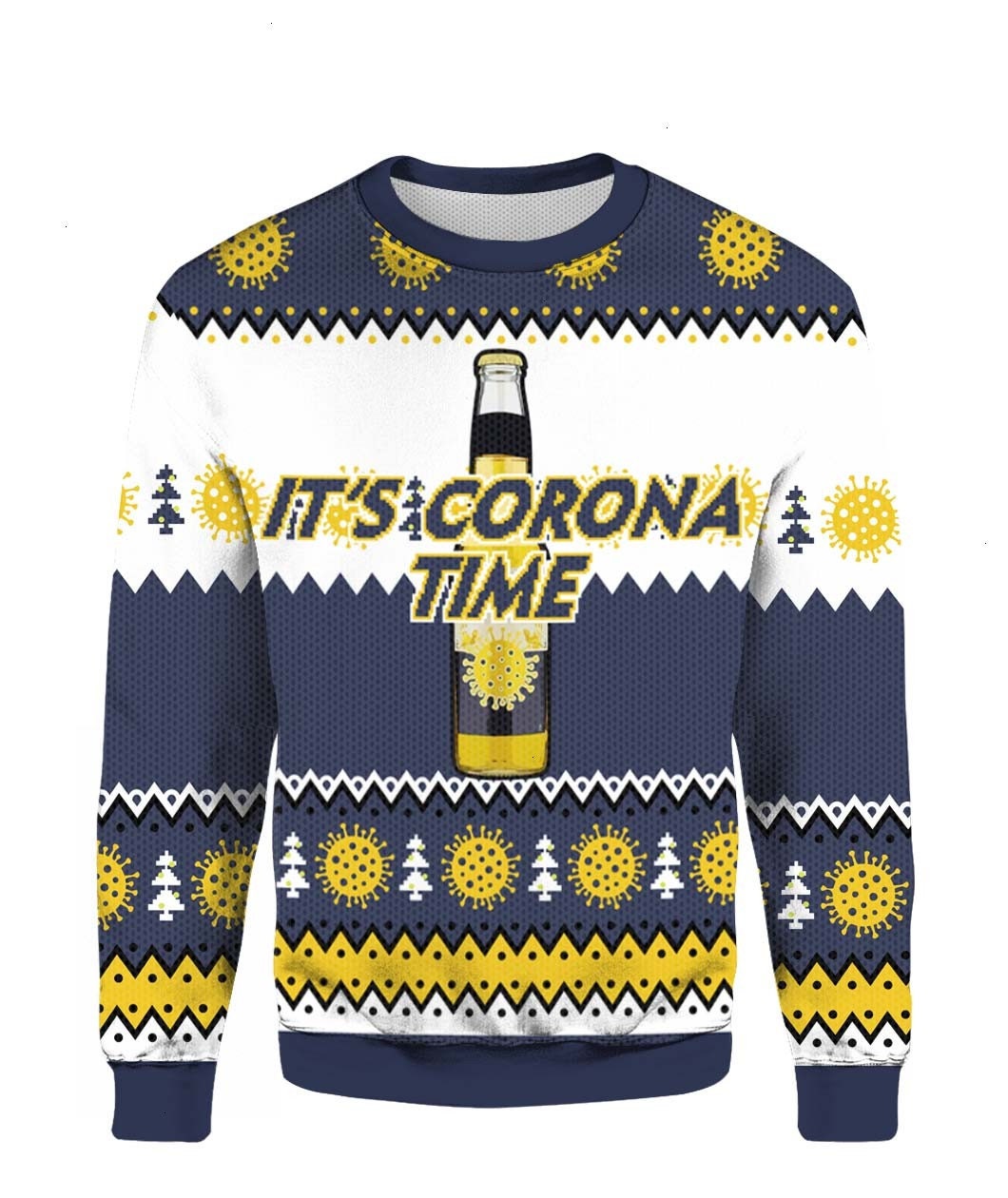 It's Corona Time Ugly Xmas 3D Sweater It's Corona Time Ugly Xmas 3D Sweater