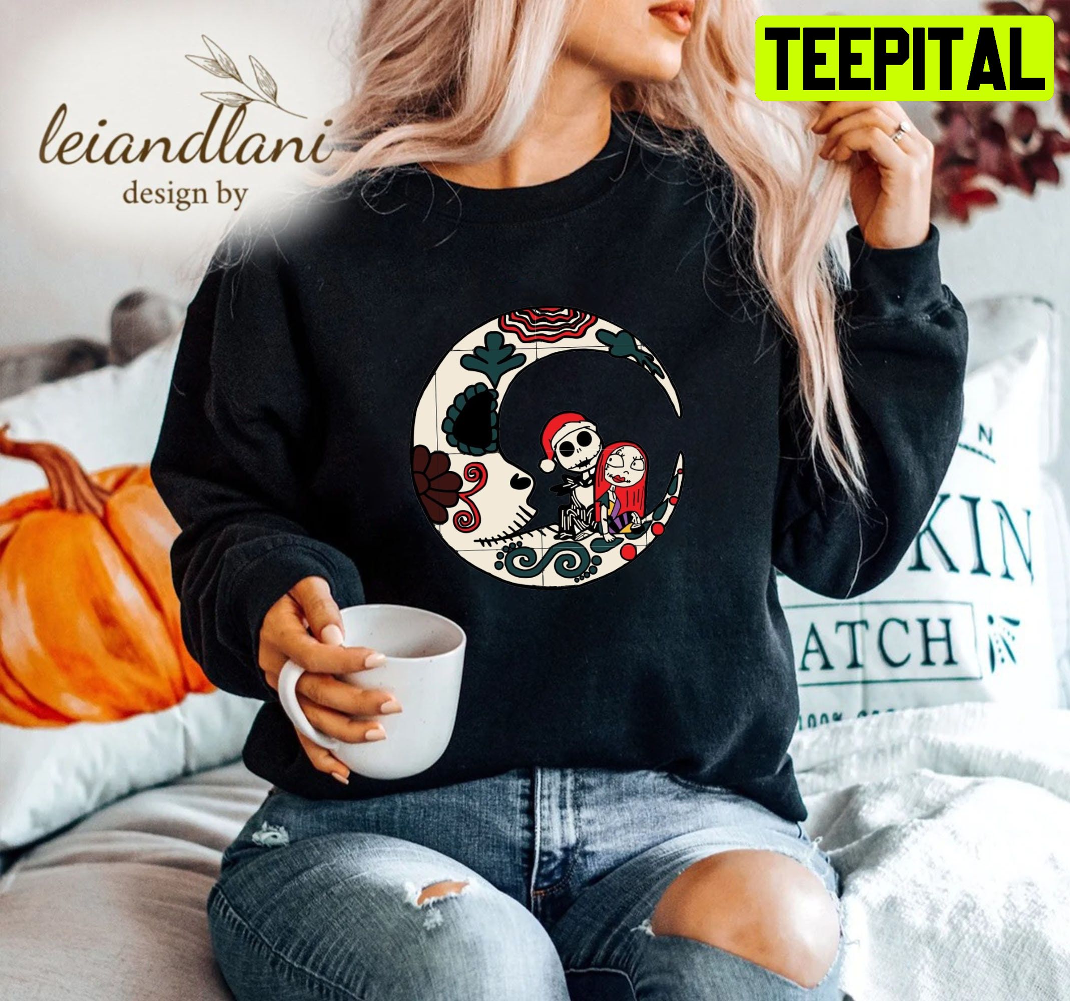 Jack And Sally Moon Witch Wicca Jack And Sally Couple Horror Movie Couple Christmas Sweatshirt Jack And Sally Moon Witch Wicca Jack And Sally Couple Horror Movie Couple Christmas Sweatshirt