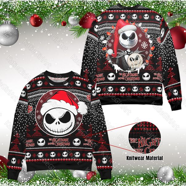 Jack Skellington Unisex Ugly Christmas 3D Sweater Jack Skellington Unisex Ugly Christmas 3D Sweater