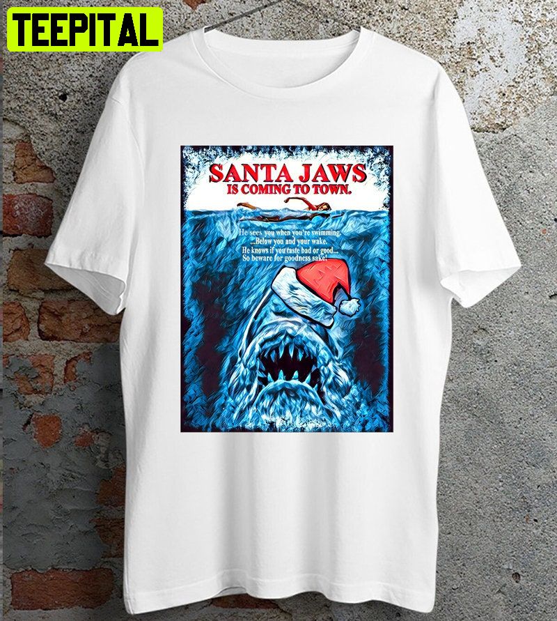 Jaws Santa Christmas Xmax Scuba Diving Retro Design T-Shirt Jaws Santa Christmas Xmax Scuba Diving Retro Design T-Shirt