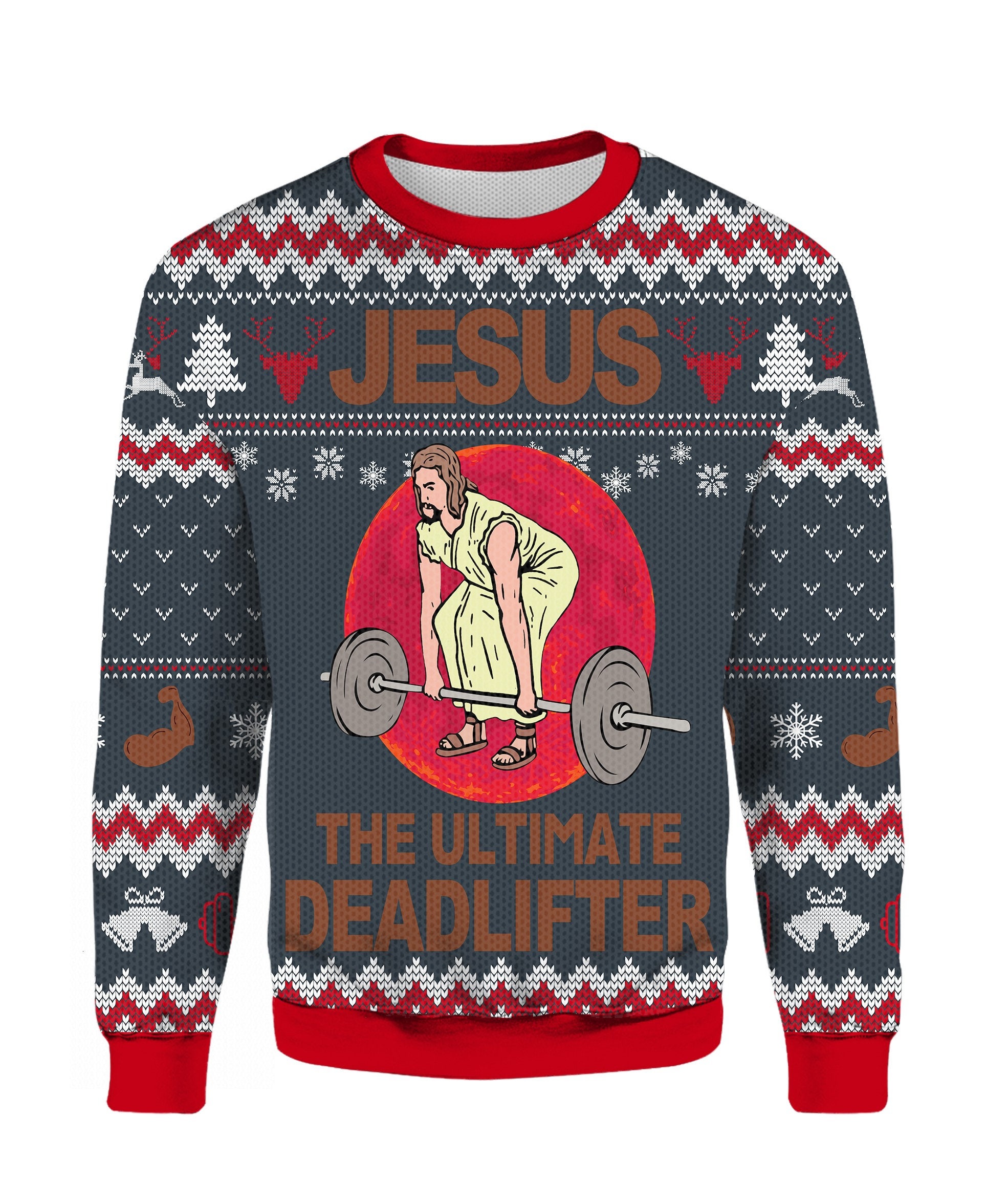 Jesus The Ultimate Deadlifter Merry Christmas 2022 Ugly Sweater Jesus The Ultimate Deadlifter Merry Christmas 2022 Ugly Sweater