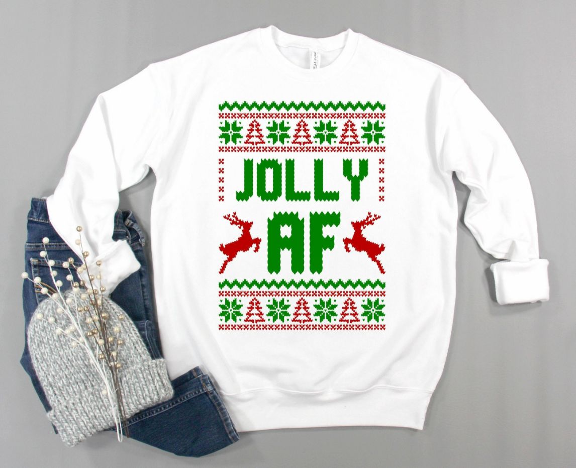 Jolly AF Christmas Ugly Sweatshirt Jolly AF Christmas Ugly Sweatshirt