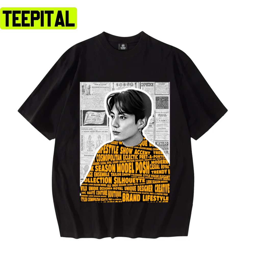 Jungkook Newspaper Model Bangtan Bts Unisex T-Shirt Jungkook Newspaper Model Bangtan Bts Unisex T-Shirt