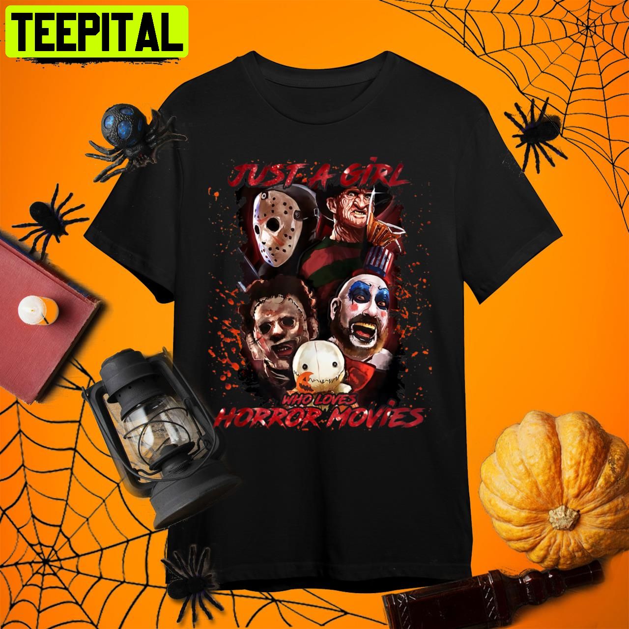 Just A Girl Who Loves Horror Movies Retro Art Unisex T-Shirt Just A Girl Who Loves Horror Movies Retro Art Unisex T-Shirt