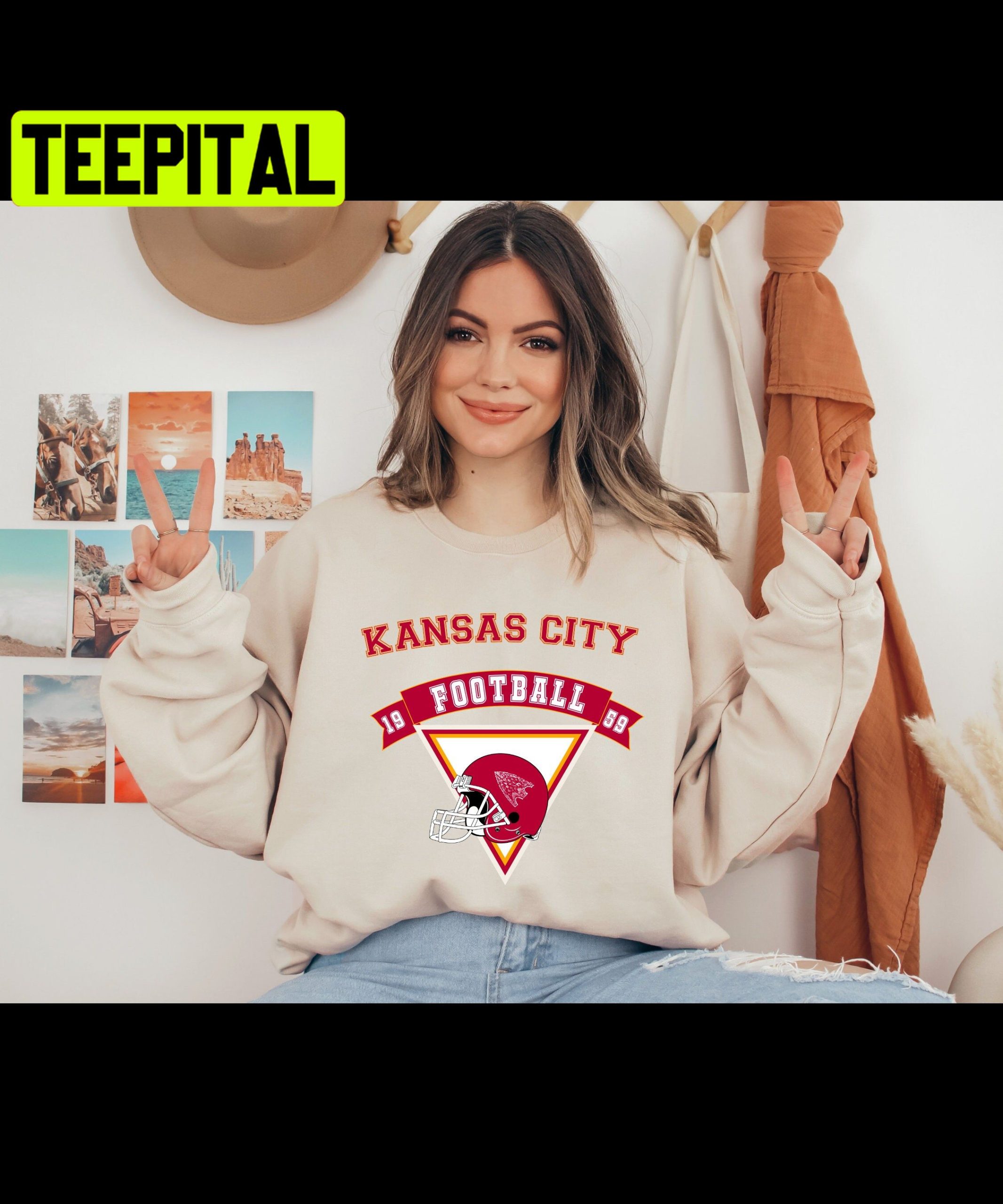 Kansas City Football Vintage Style Unisex Sweatshirt Kansas City Football Vintage Style Unisex Sweatshirt