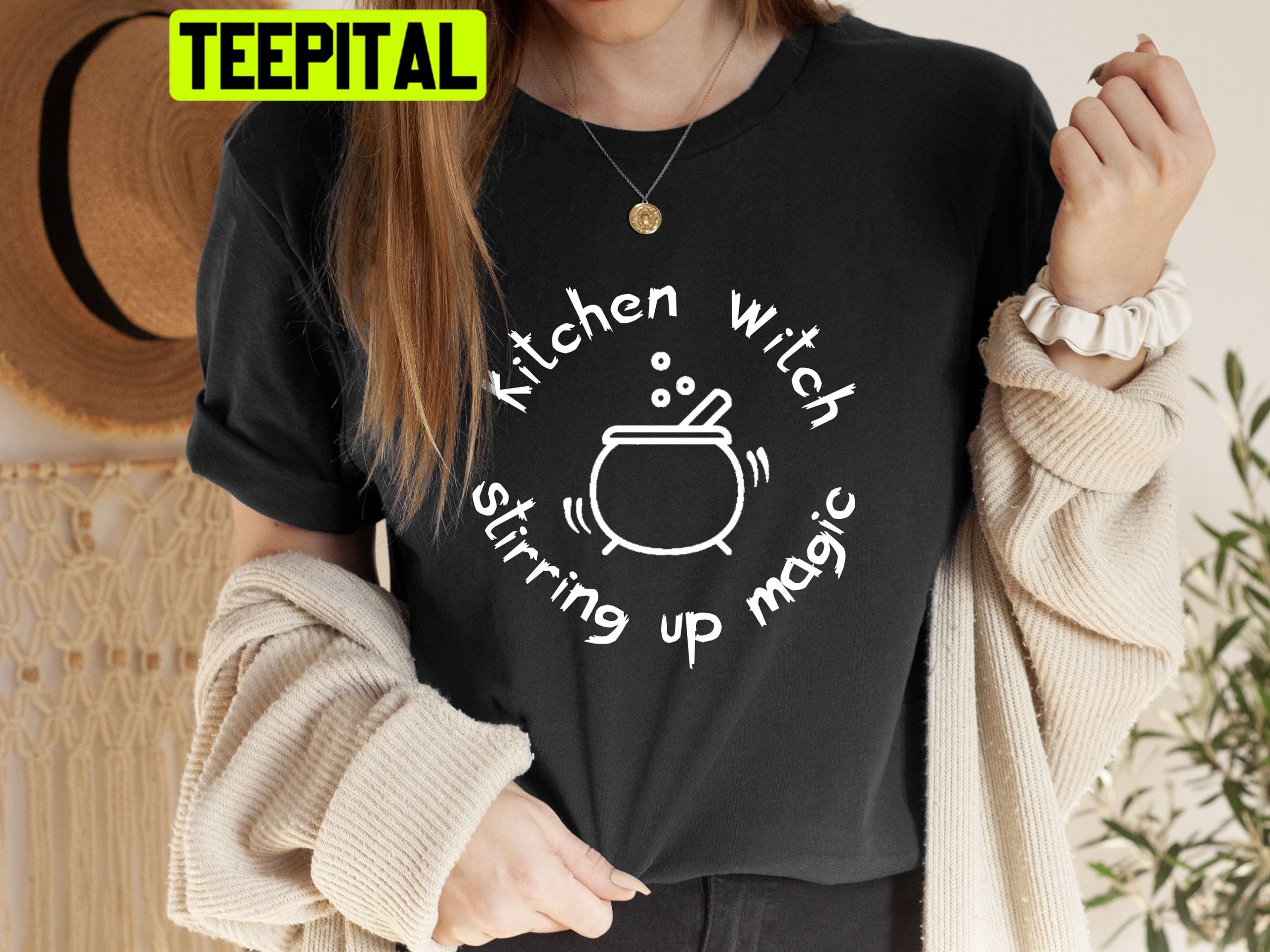Kitchen Witch Stirring Up Magic Halloween Party Trending Unisex T-Shirt Kitchen Witch Stirring Up Magic Halloween Party Trending Unisex T-Shirt