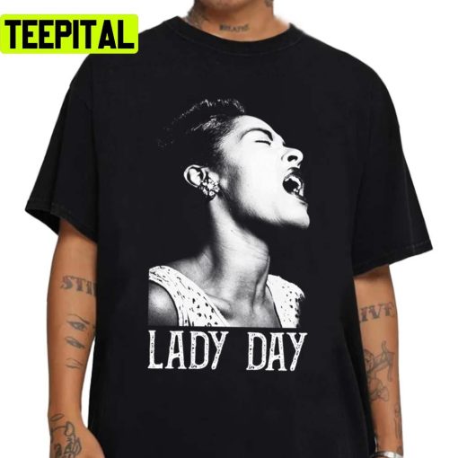 Lady Day White Stencil Billie Holiday Unisex Sweatshirt