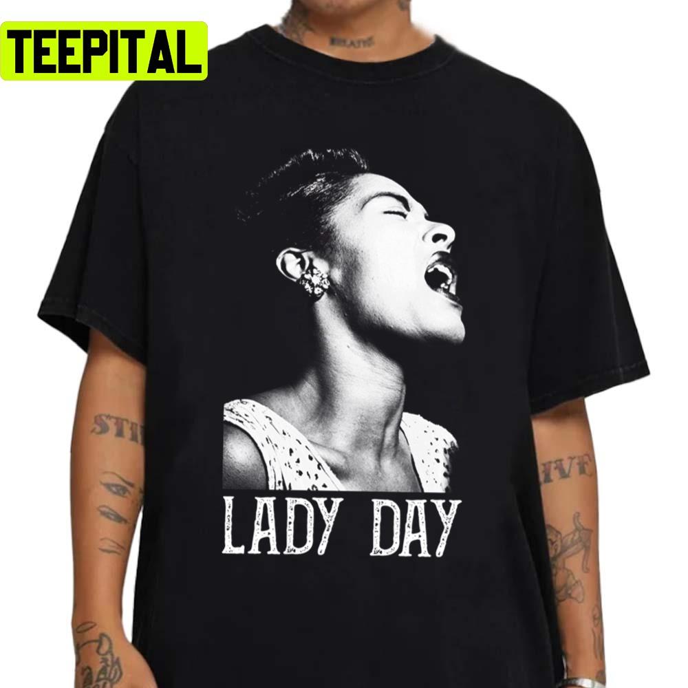 Lady Day White Stencil Billie Holiday Unisex Sweatshirt Lady Day White Stencil Billie Holiday Unisex Sweatshirt