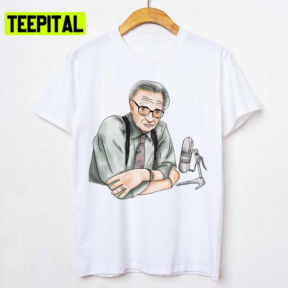 Larry King In Watercolour Rip Unisex T-Shirt Larry King In Watercolour Rip Unisex T-Shirt