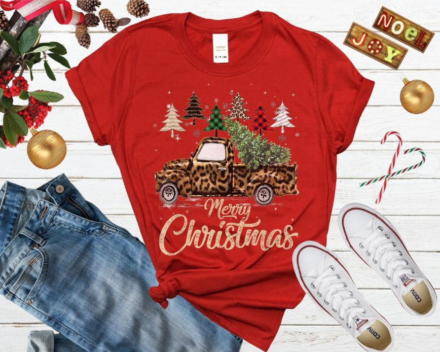 Leopard Christmas Truck Shirt Leopard Christmas Truck Shirt