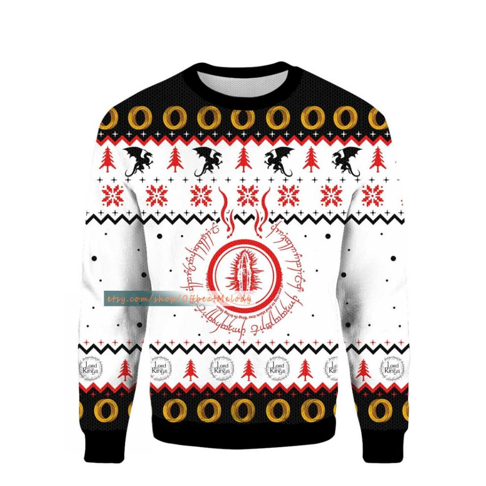 LOTR One Ring Ugly 3D Xmas Sweater LOTR One Ring Ugly 3D Xmas Sweater