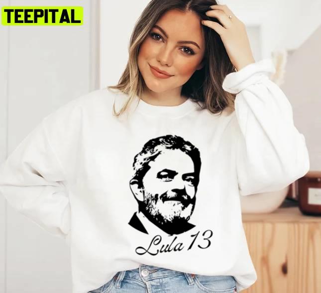 Lula 13 Lineart Portrait Brazil Elections Lula Livre Unisex T-Shirt Lula 13 Lineart Portrait Brazil Elections Lula Livre Unisex T-Shirt