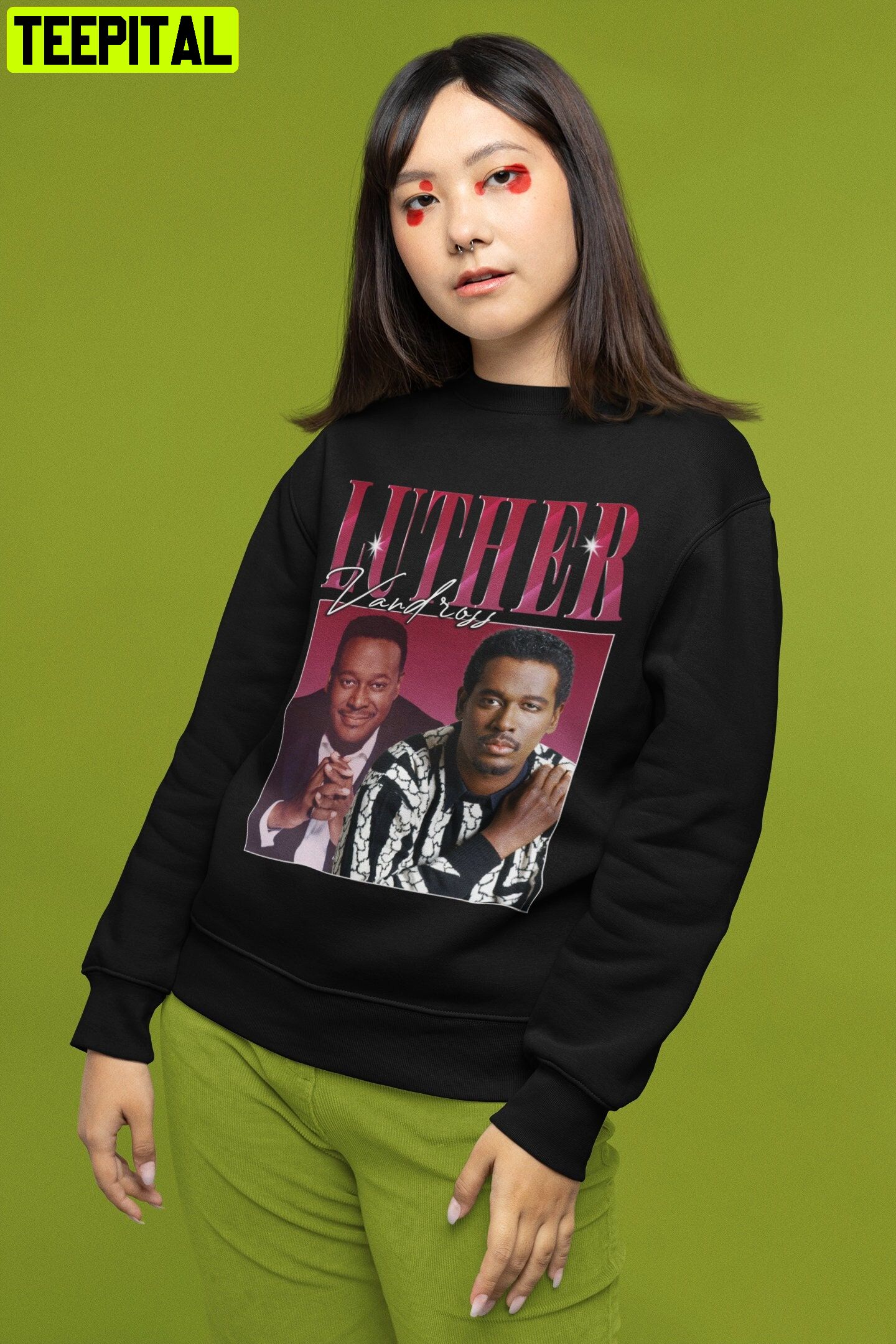 Luther Vandross Luther 80s Retro Design Sweatshirt Luther Vandross Luther 80s Retro Design Sweatshirt
