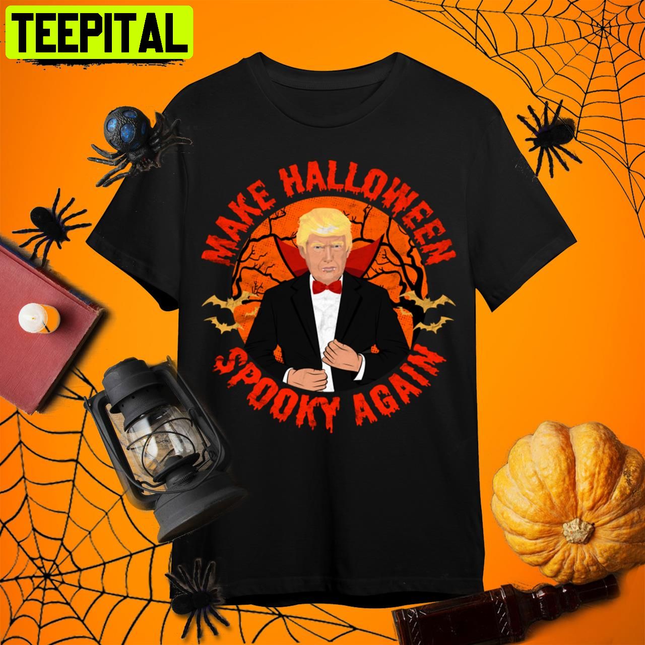 Make Halloween Spooky Again Trump Vampire Trump Halloween Retro Art Unisex T-Shirt Make Halloween Spooky Again Trump Vampire Trump Halloween Retro Art Unisex T-Shirt