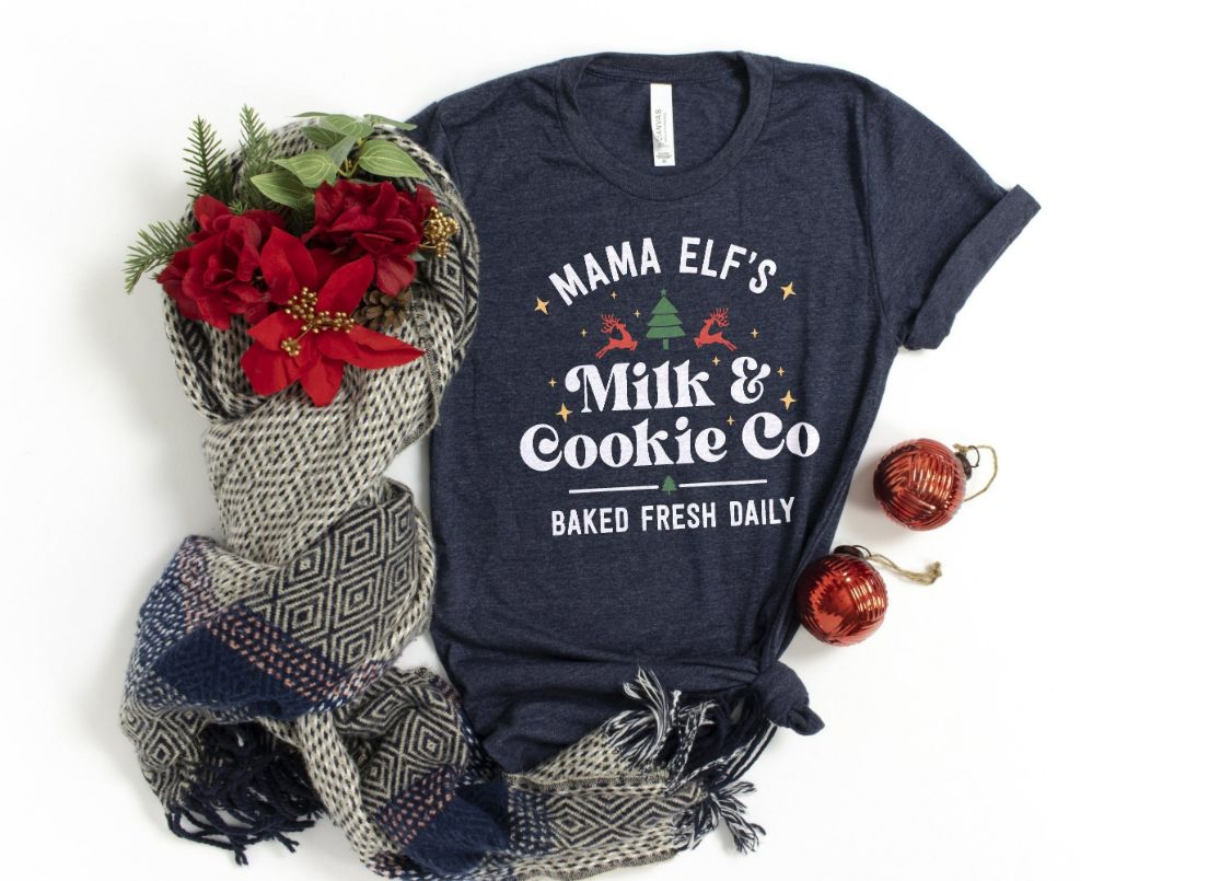 Mama Elf's Milk And Cookie Co Christmas Shirt Mama Elf's Milk And Cookie Co Christmas Shirt