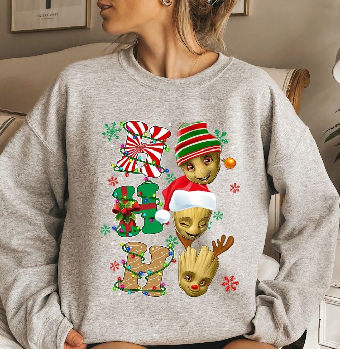 Marvel Guardians Groot Christmas Lights Sweatshirt Marvel Guardians Groot Christmas Lights Sweatshirt