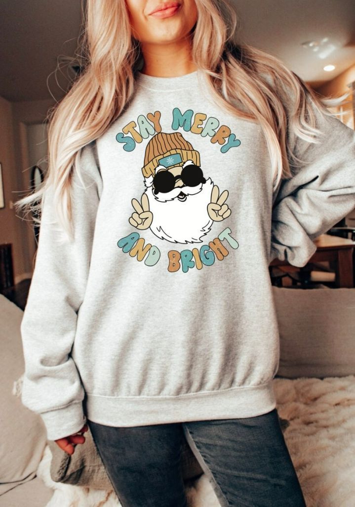 Merry and Bright Christmas Sweatshirt Merry and Bright Christmas Sweatshirt