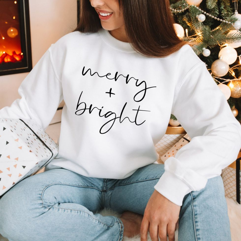 Merry And Bright Christmas Unisex Sweatshirt Merry And Bright Christmas Unisex Sweatshirt