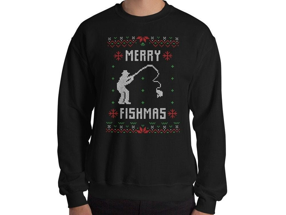 Merry Fishmas Ugly Christmas Sweater Merry Fishmas Ugly Christmas Sweater