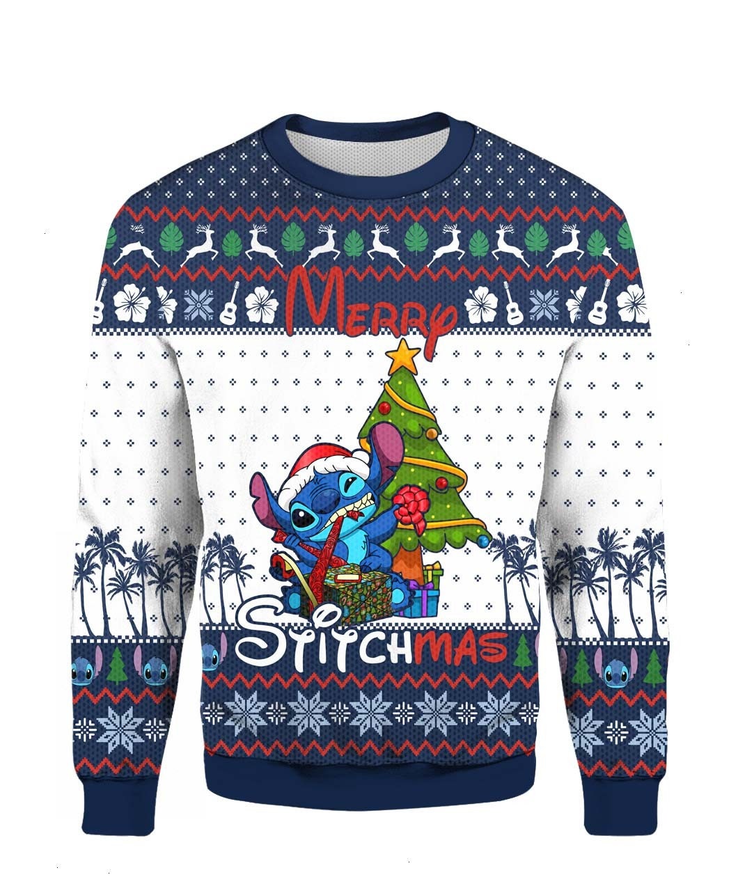 Merry Stitchmas Ugly 3D Christmas Sweater Merry Stitchmas Ugly 3D Christmas Sweater