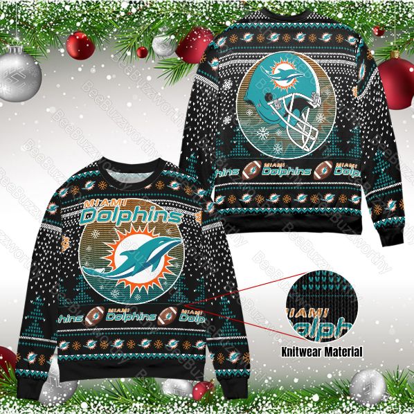 Miami Dolphins Unisex Ugly Xmas 3D Sweater Miami Dolphins Unisex Ugly Xmas 3D Sweater