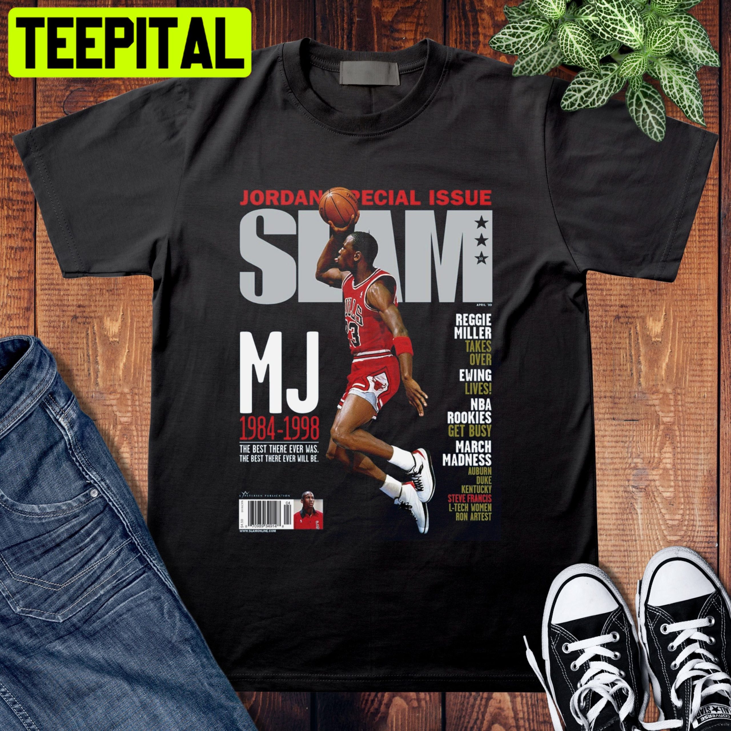 Michael Jordan Slam Cover Nba Basketball Chicago Bulls Unisex T-Shirt Michael Jordan Slam Cover Nba Basketball Chicago Bulls Unisex T-Shirt