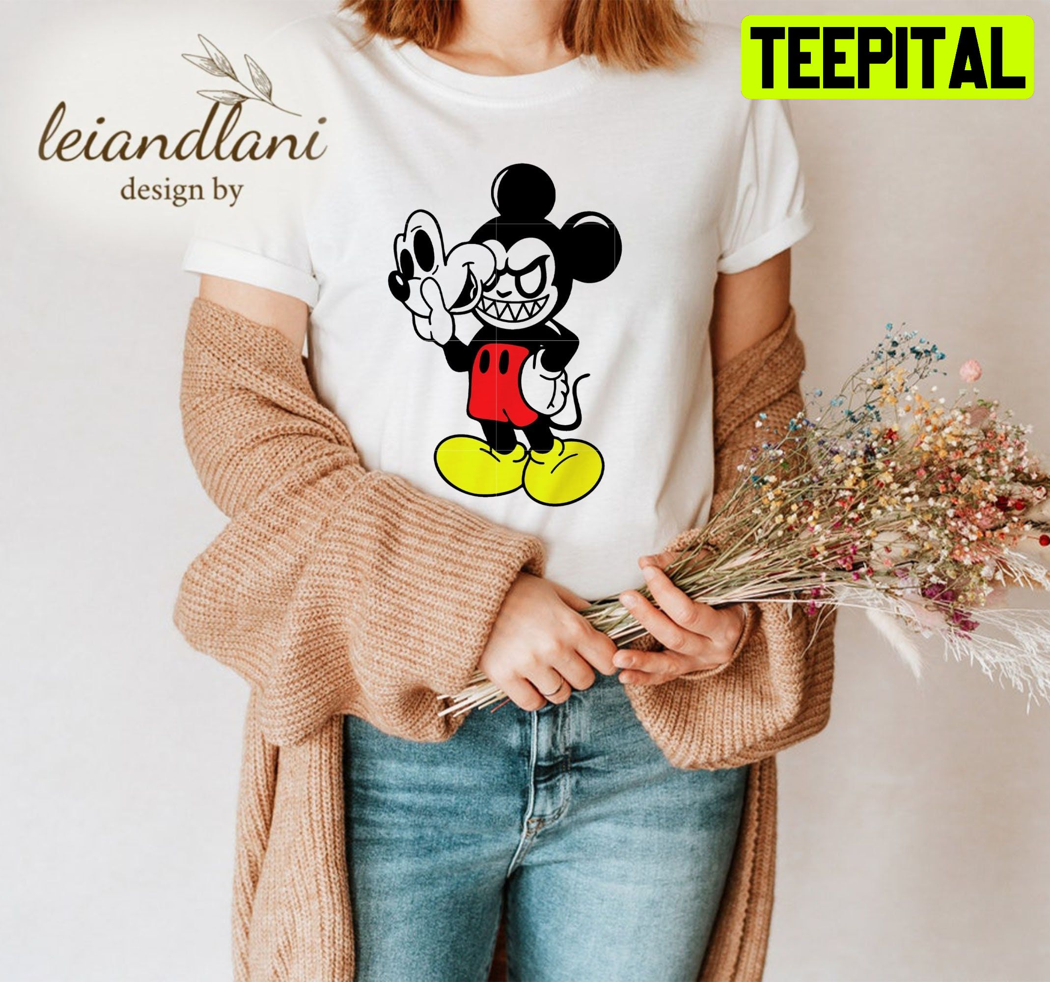 Mickey Horror Face Mickey And Minnie Minnie Mickey Halloween Unisesx T-Shirt Mickey Horror Face Mickey And Minnie Minnie Mickey Halloween Unisesx T-Shirt