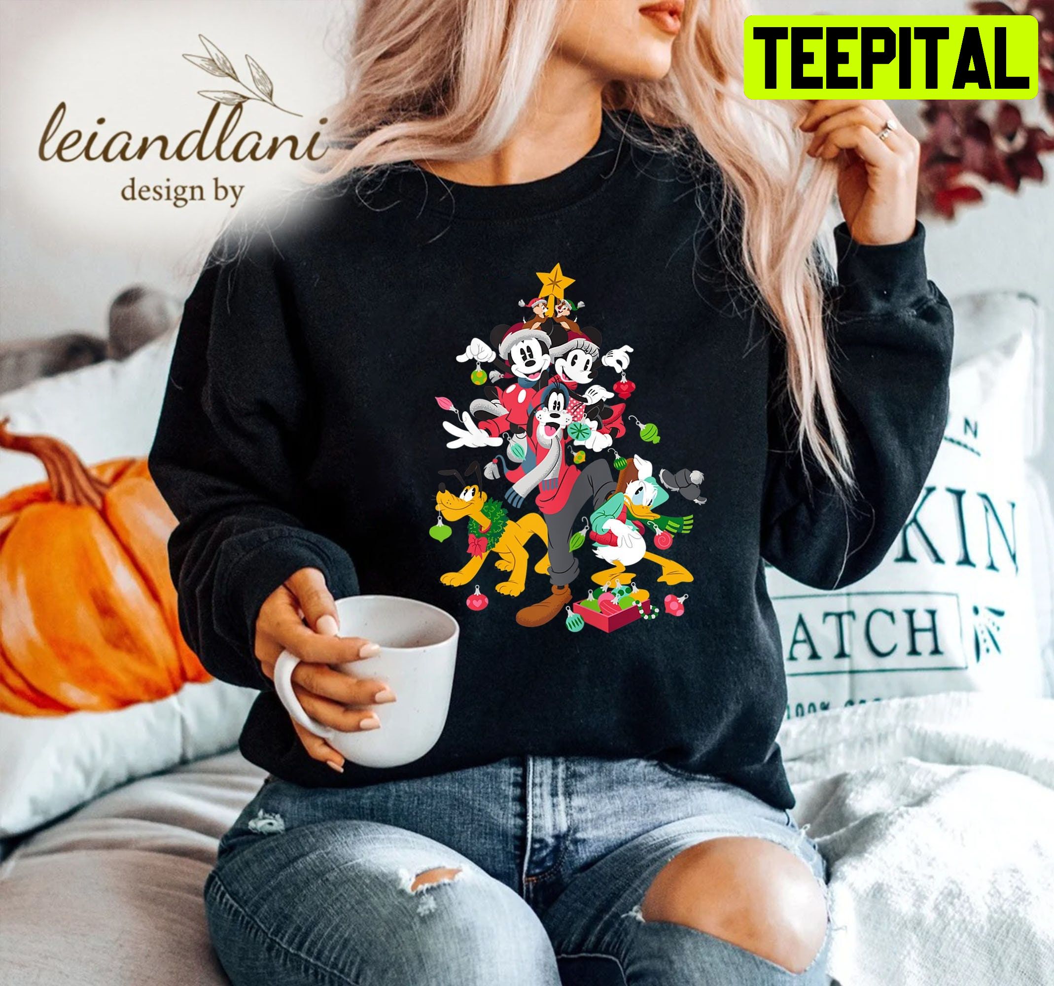 Mickey Minnie Goofy Pluto Chip Dale Tree Mickey And Minnie Christmas Sweatshirt Mickey Minnie Goofy Pluto Chip Dale Tree Mickey And Minnie Christmas Sweatshirt
