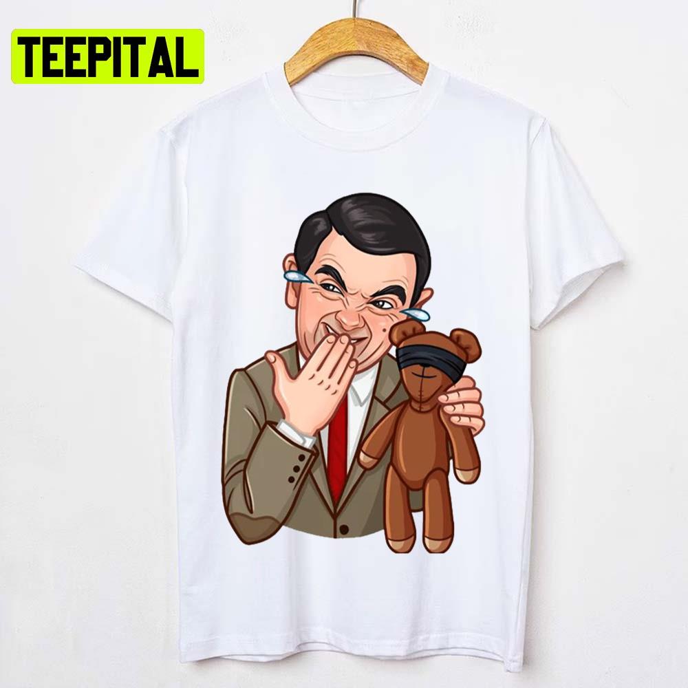 Mr Bean With Blinded Fold Teddy Unisex T-Shirt Mr Bean With Blinded Fold Teddy Unisex T-Shirt