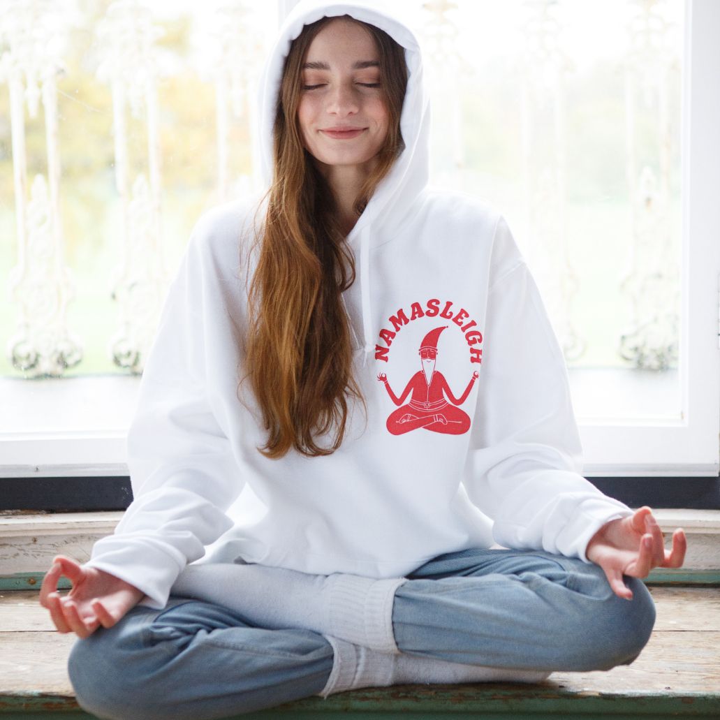 Namasleigh Yoga Santa Women's Christmas Hoodie Namasleigh Yoga Santa Women's Christmas Hoodie